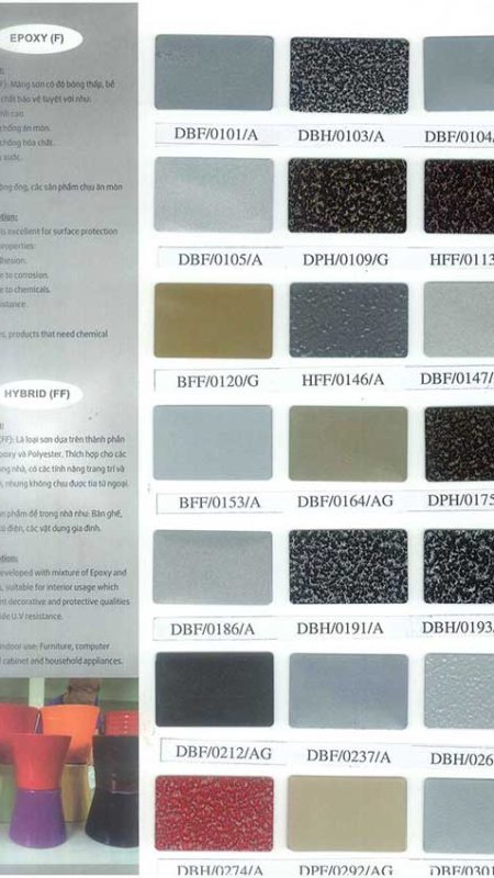 Bảng màu sơn tĩnh điện Đại Phú