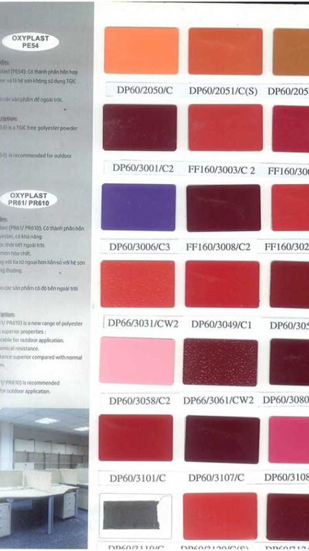 Bảng màu sơn tĩnh điện Đại Phú