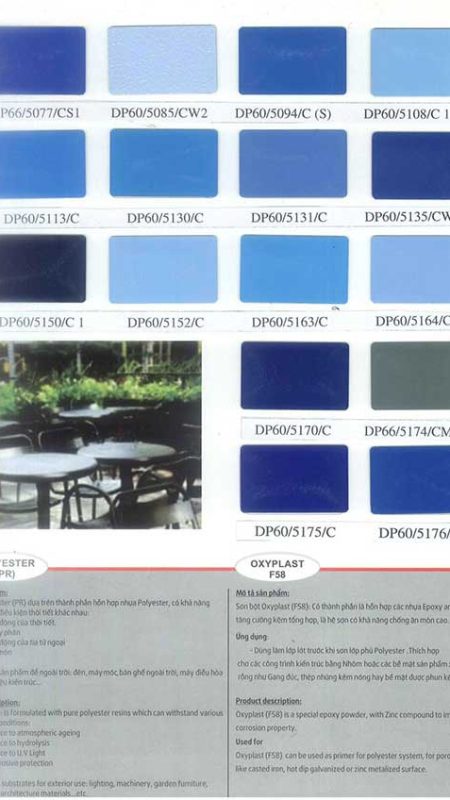 Bảng màu sơn tĩnh điện Đại Phú