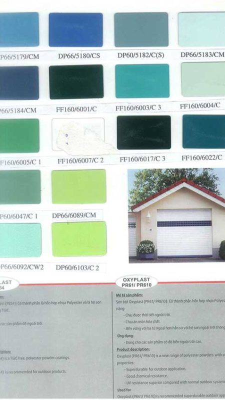 Bảng màu sơn tĩnh điện Đại Phú